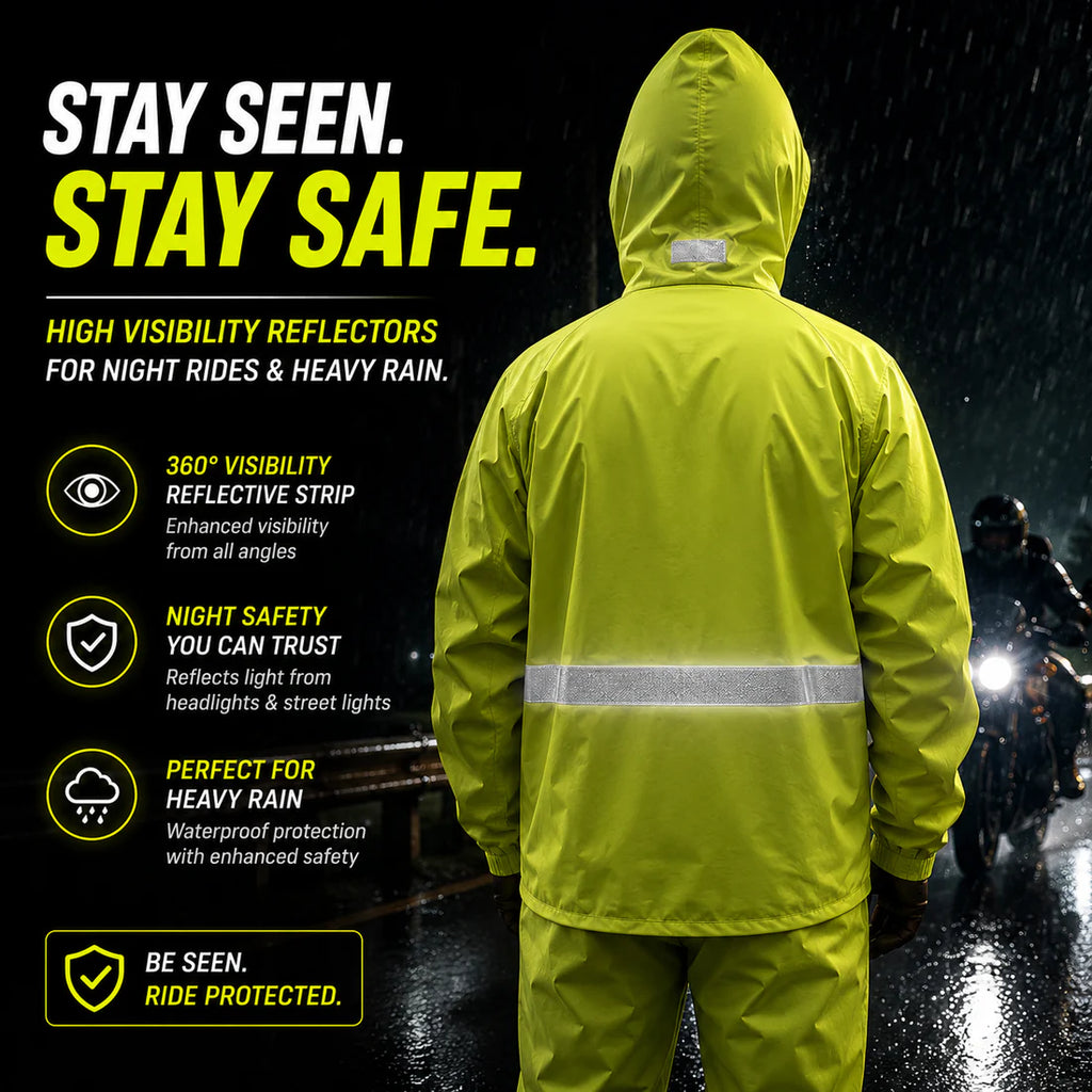 66BHP Storm X Waterproof Motorcycle Raincoat with Free Riding Pant