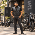 Biker Vest | Goat Leather |   Radgear Raven