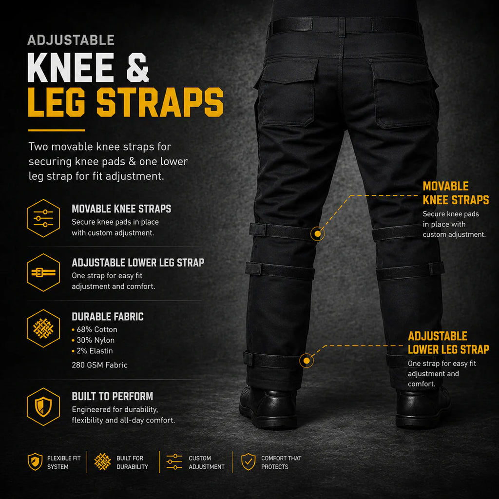 Nomad Riding Cargo Pants – Level 2 CE Knee Protection | Adjustable Straps | Everyday Riding Comfort | 66Bhp