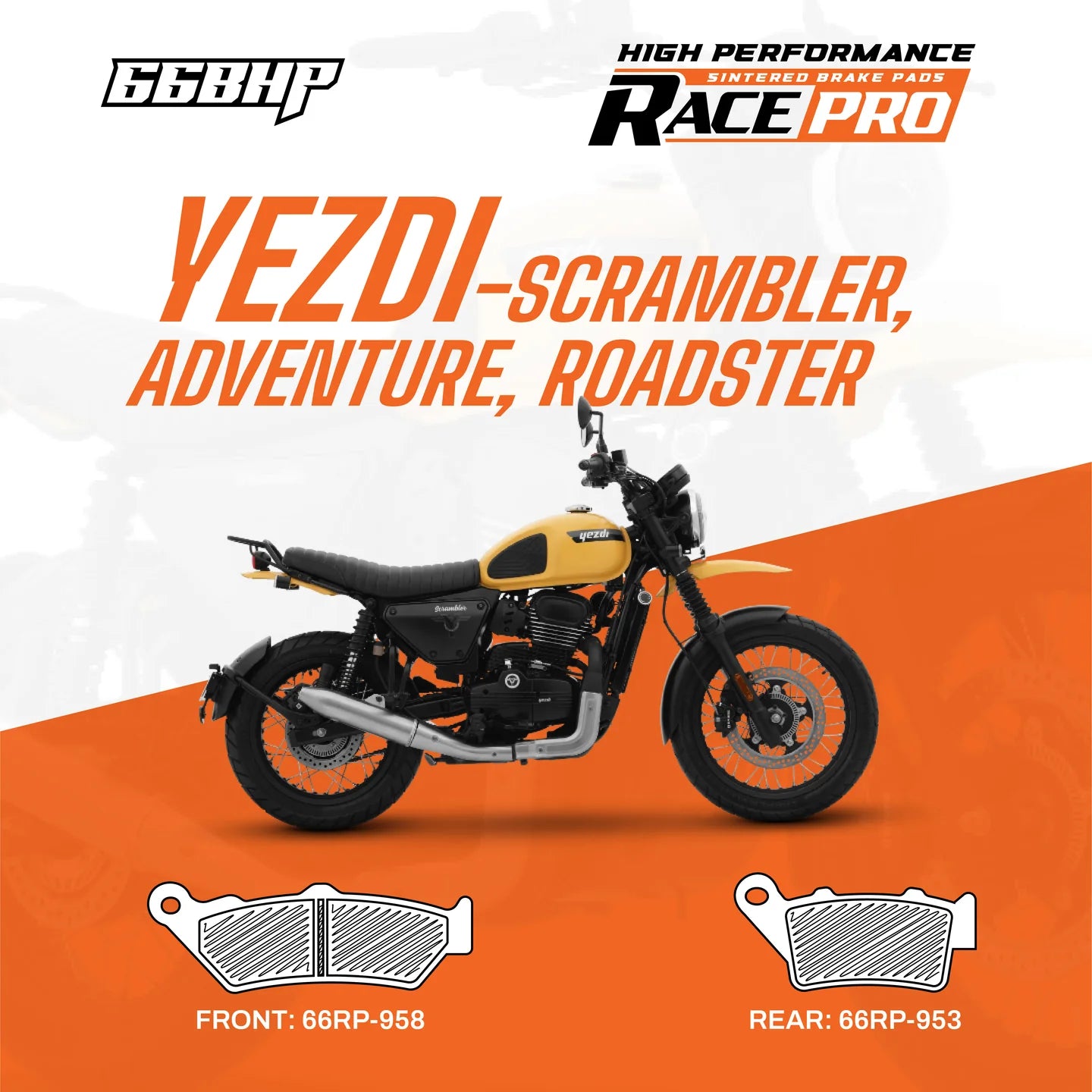 Yezdi Scrambler/ Adventure/Roadster Race Pro Sintered Brake Pad