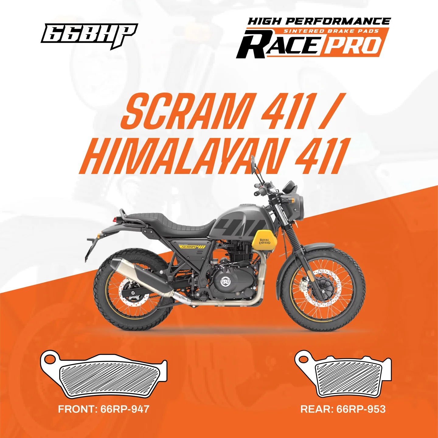 Royal Enfield Himalayan 411/ scram 411 Race Pro Sintered Brake Pad