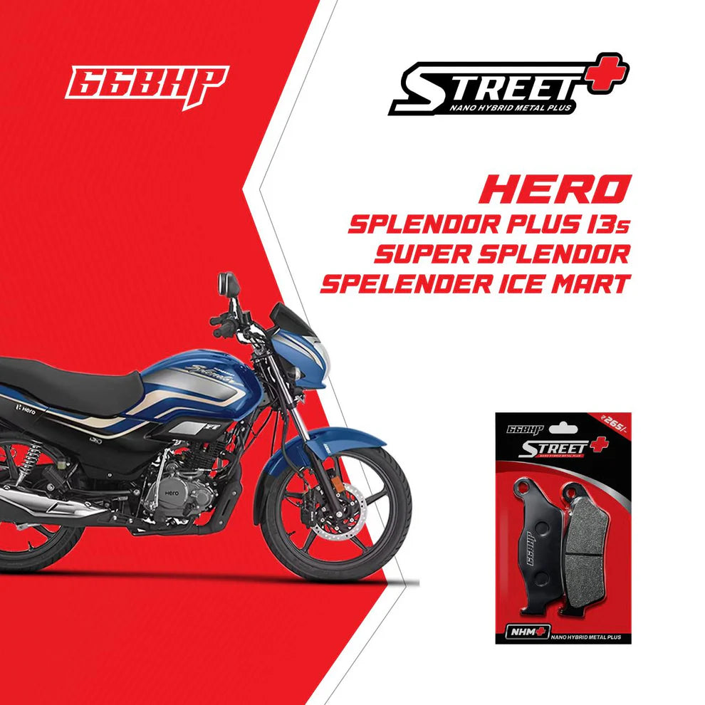 Hero Splendor Plus 13S /Super Splendor/Spelender Ice mart 66BHP Street Plus Brake Pads