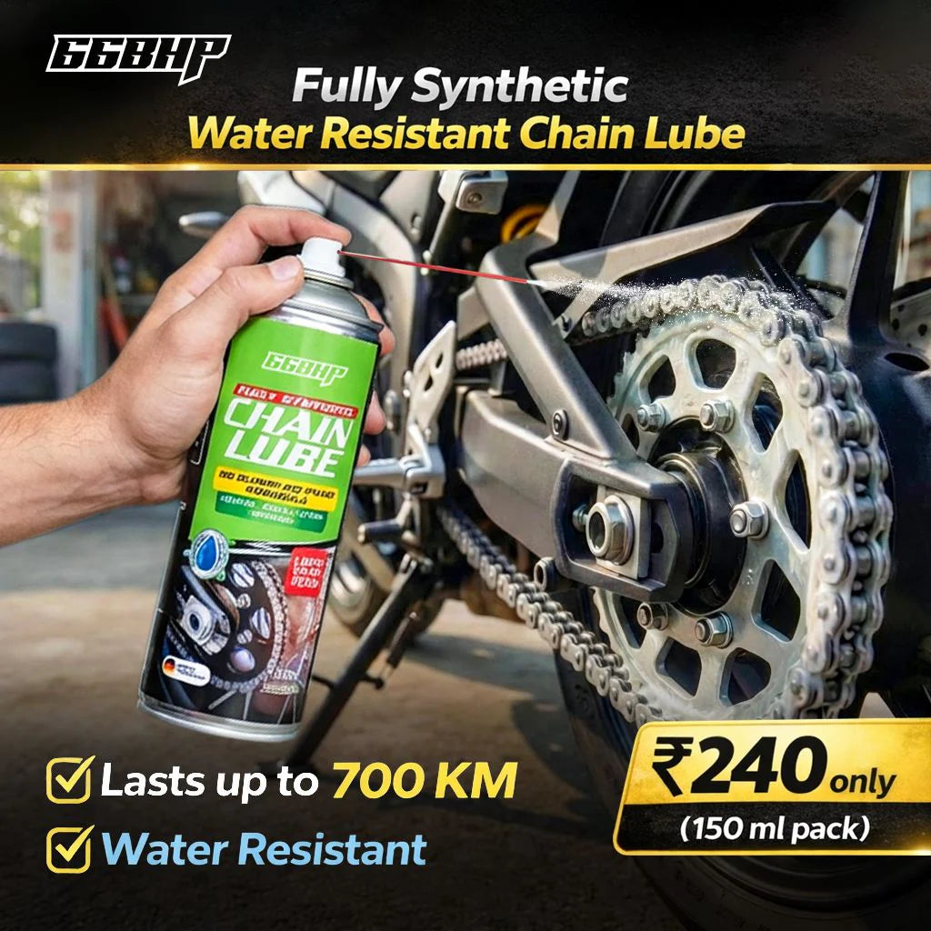 66BHP Fully Synthetic Motorcycle Chain Lube – Water-Resistant, Long-Lasting Protection