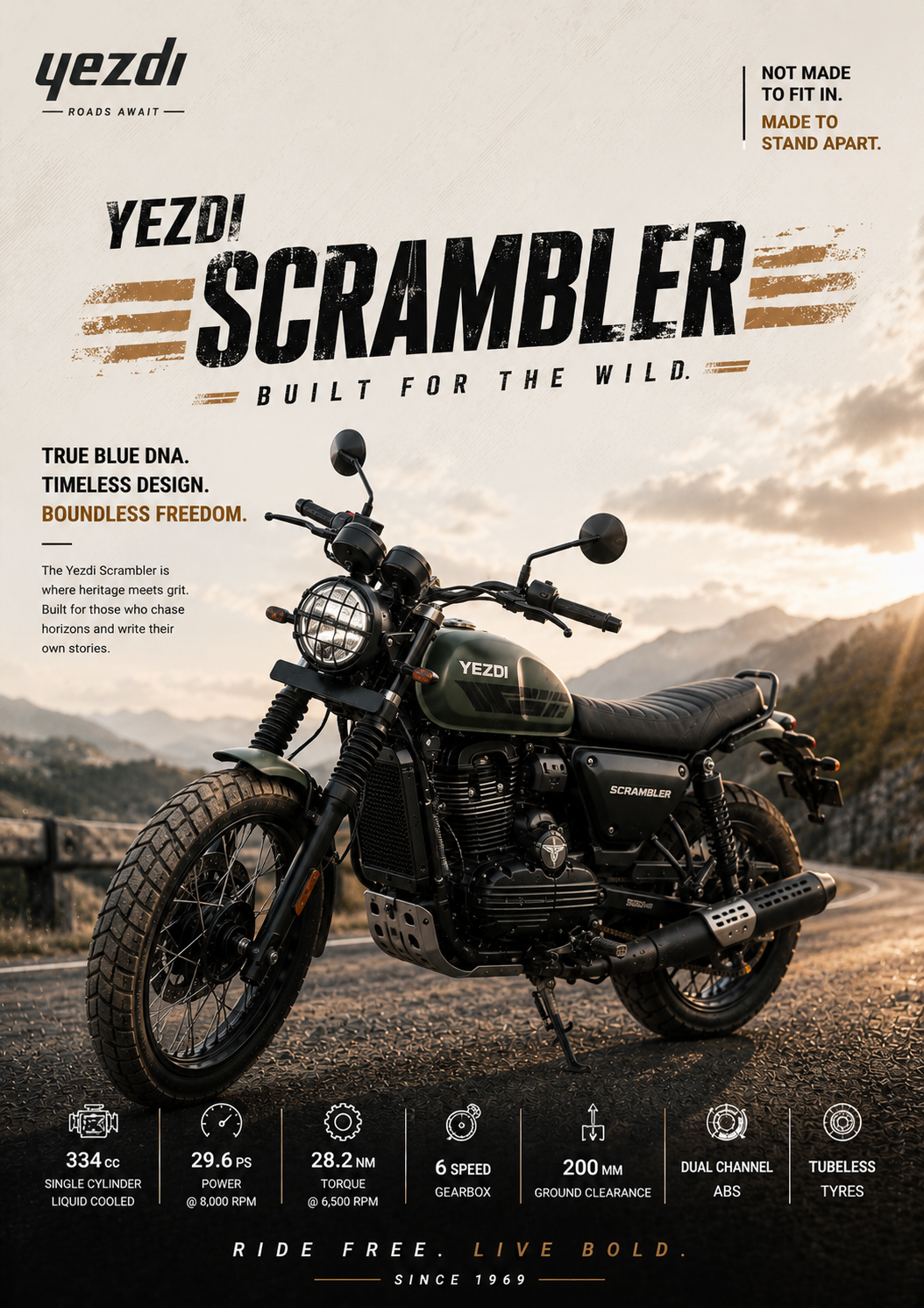 Yezdi Scrambler | Wall Poster